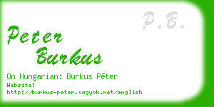 peter burkus business card